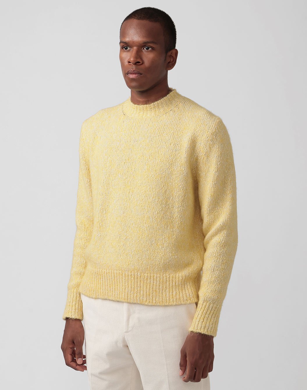 コットンアルパカメランジクルーネックニット – LARDINI Online Store