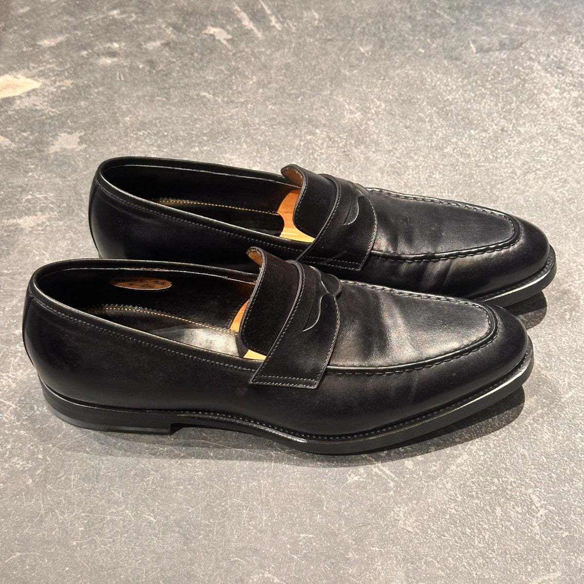 使用数回【santoni】サントーニ 13158 ローファー カーフ ブラック