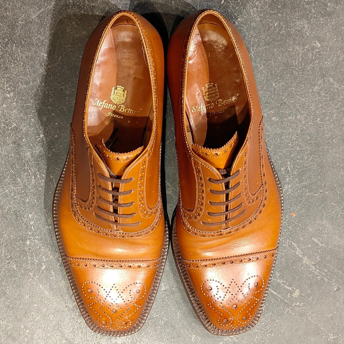 希少 美品【Stefano Bemer】ステファノベーメル セミブローグ カーフ