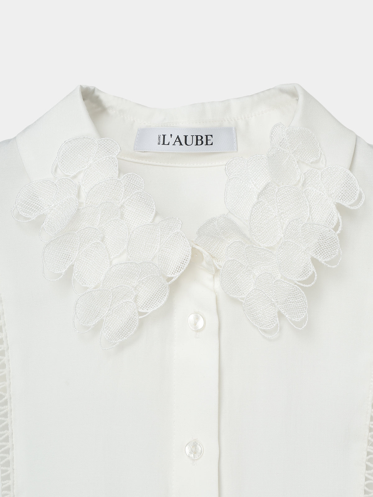 Orchid Embroidered Collar Shirt – L'AUBE BLANC