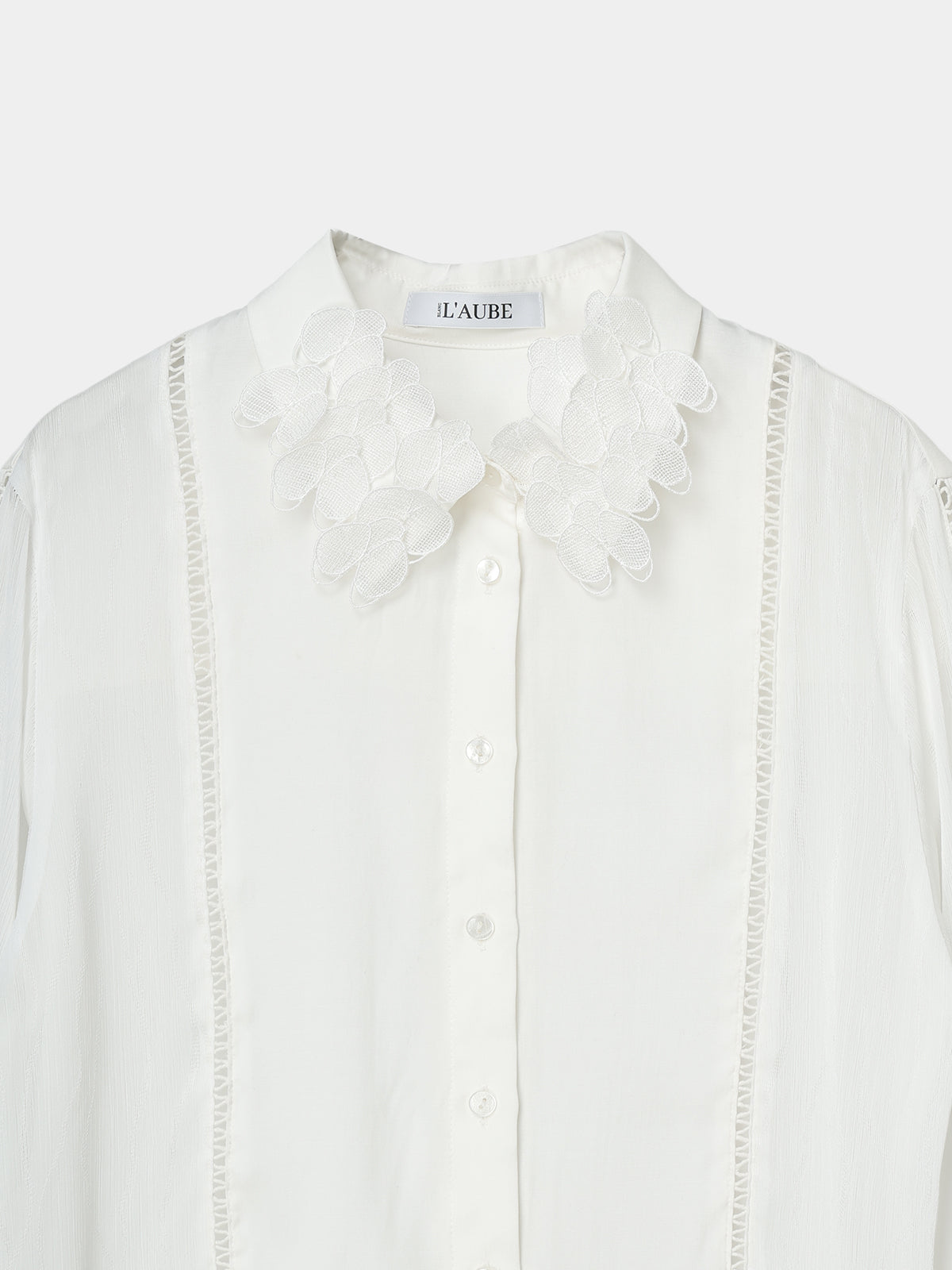 Orchid Embroidered Collar Shirt – L'AUBE BLANC