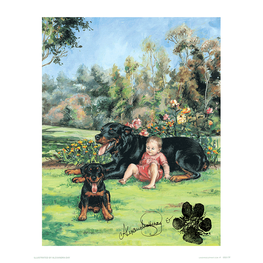 Carl & Puppy in Park - Good Dog, Carl Art Print (Signed
