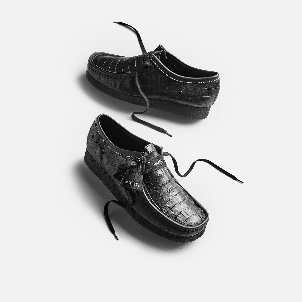 Clarks Originals x Wacko Maria Wallabee (Black Leather Croc) | END