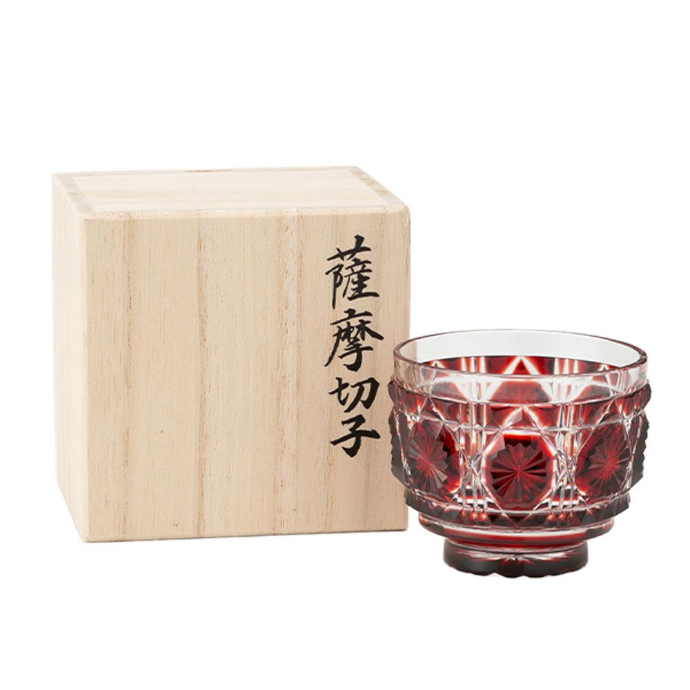 復元薩摩切子 猪口A／1105 八角籠目 緑 | ブランド洋食器専門店ル