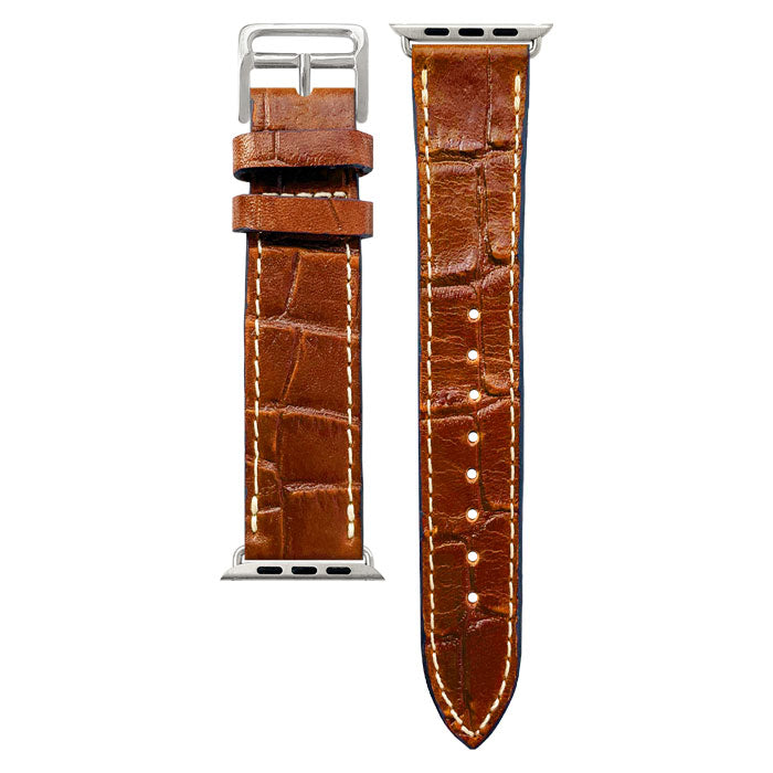 Leo&Aoi公式ショップ】 クロコダイル 型押し アップルウォッチ バンド