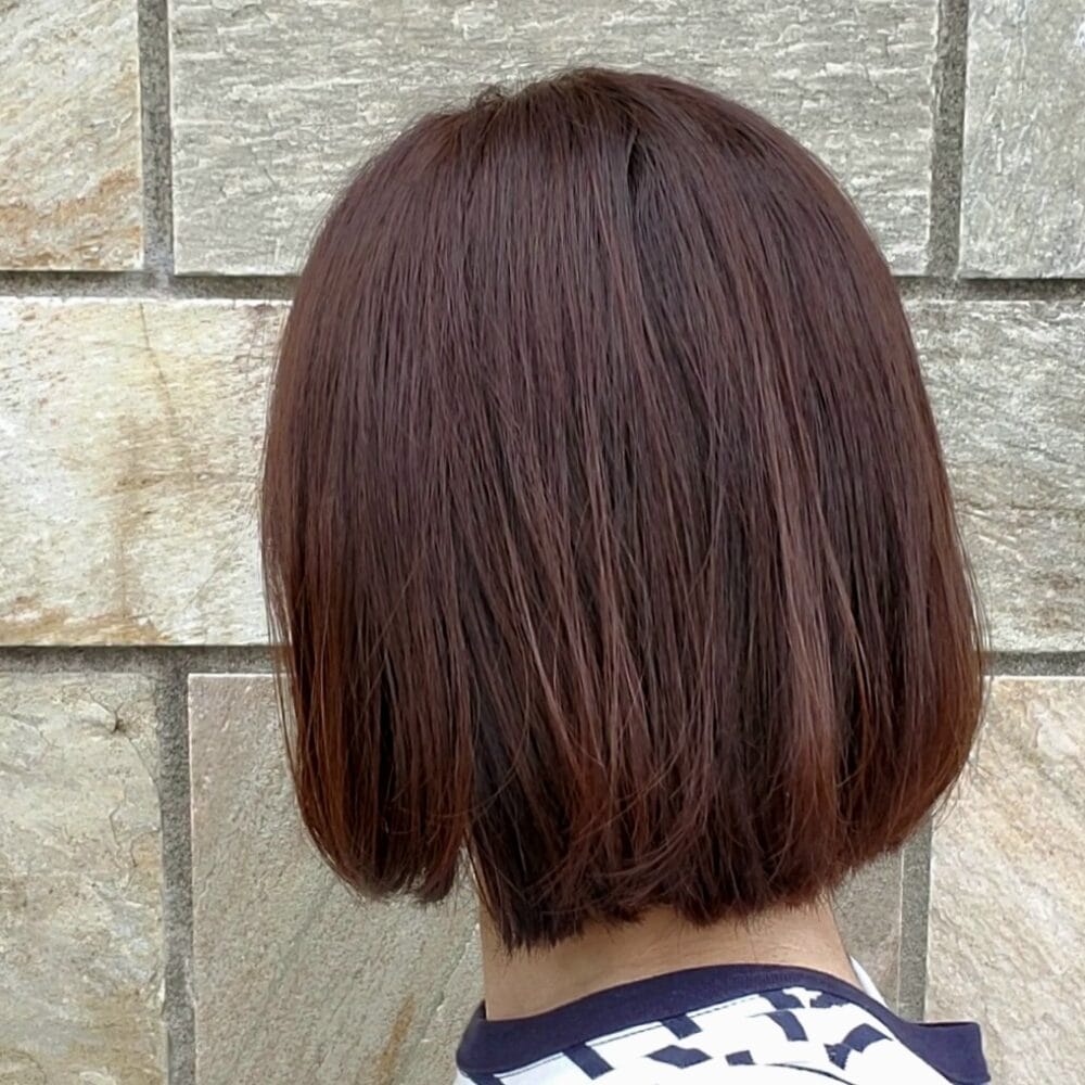 40代・前髪ありボブ】あご下3cmがスタイリング楽ちんです | LEE