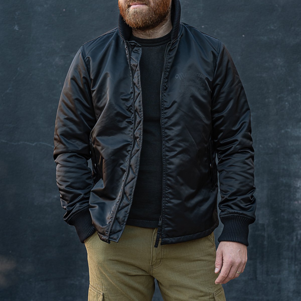 Iron Heart | IHM-36-BLK | Quilt Lined Nylon Jacket | Black