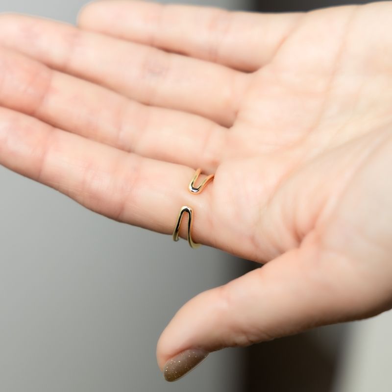 新価格】パールツインリング（ゴールド/シルバー）【レビューポイント2