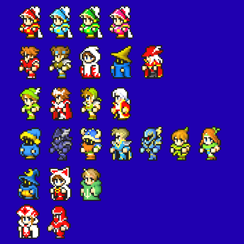 Curry Ricer 日記「ファミコン版 FF3 全ジョブ立ち絵ドット（ピクセル