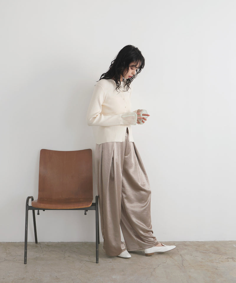 サテンタックワイドパンツ – LIAN