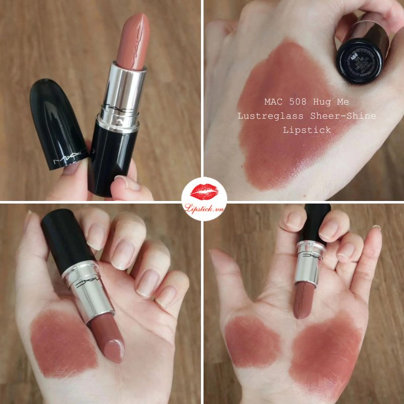 Son MAC 508 Hug Me Hồng Trà Sữa - Lustreglass Sheer-Shine Lipstick