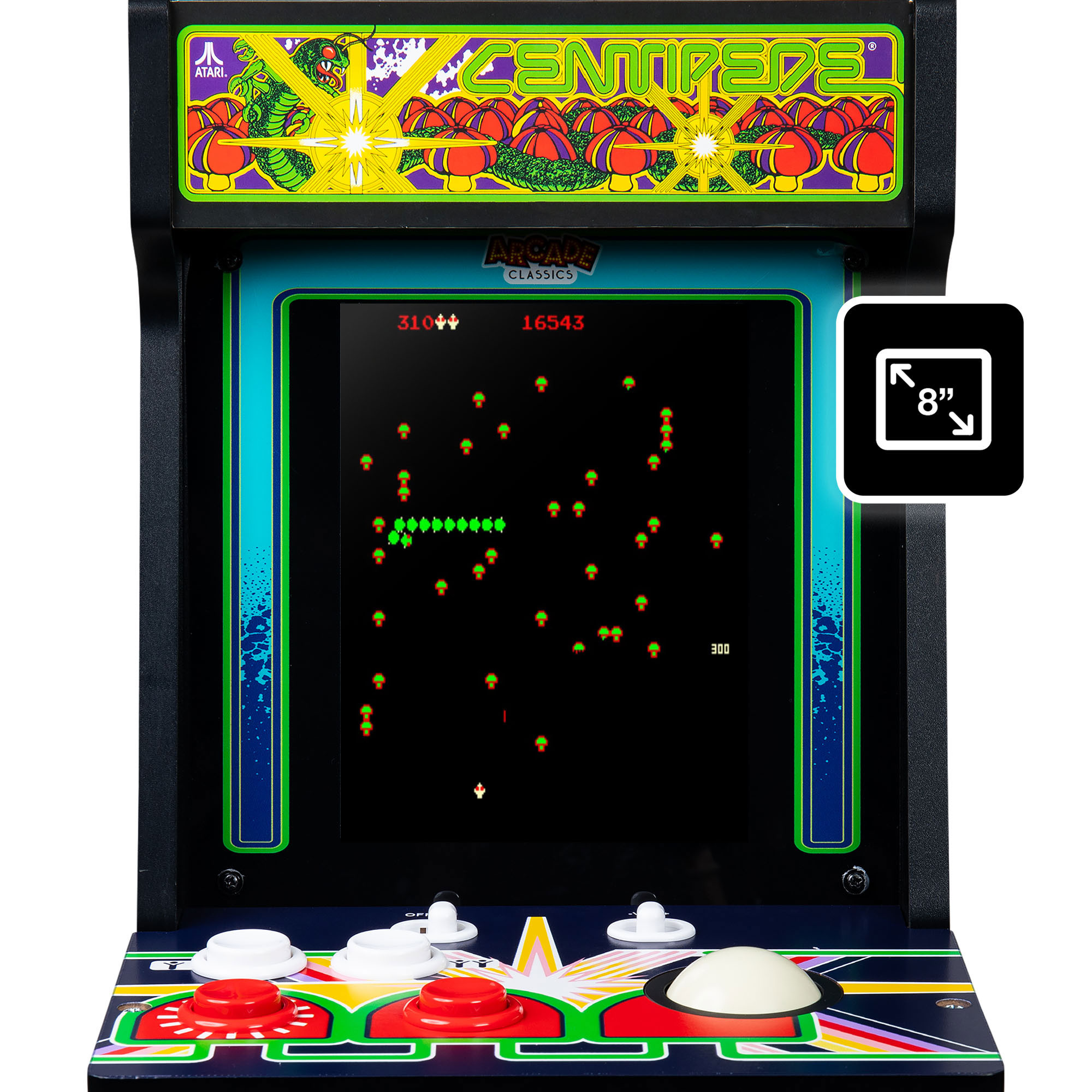 Arcade Classics Atari Centipede Counter Series Arcade Game with 8