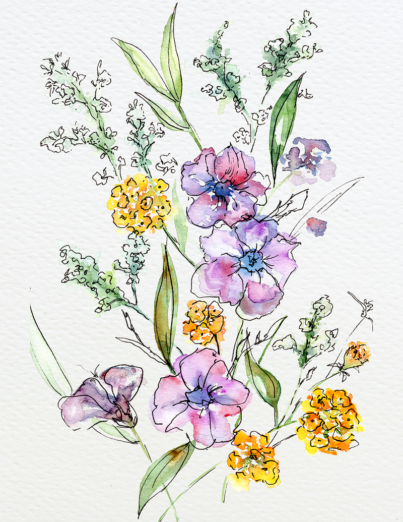Watercolor Wildflower 8x10 Print | LLdesigns – Lisa Lehmann Designs