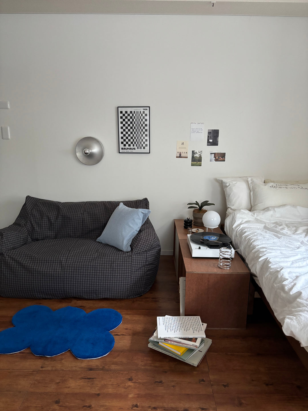 公式】LOOSY 2人掛けビーズソファ Charcoal Check｜2人用ソファ