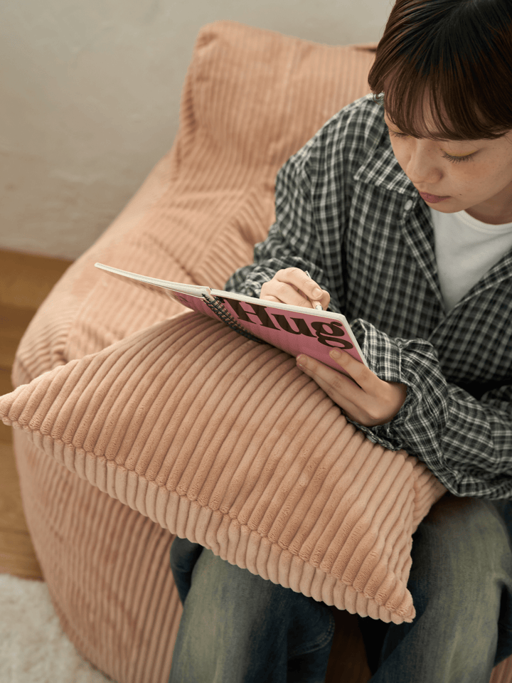 LOOSY 1人掛けビーズソファ Coral Pink｜1人用ソファ おしゃれ