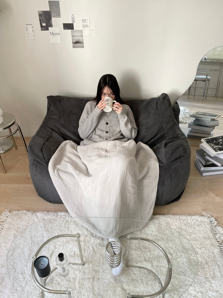 LOOSY 2人掛けビーズソファ Charcoal｜2人用ソファ おしゃれ
