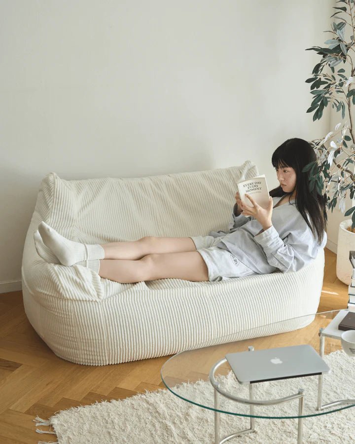 LOOSY コーデュロイ ビーズクッション ベージュ