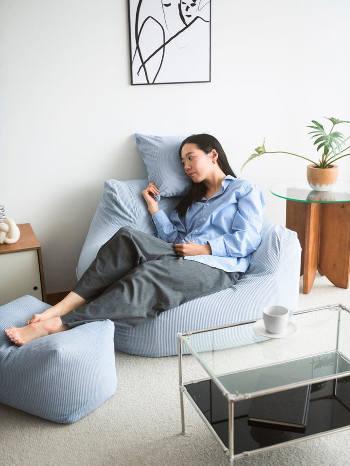 LOOSY 1人掛けビーズソファ Powder Blue｜1人用ソファ おしゃれ