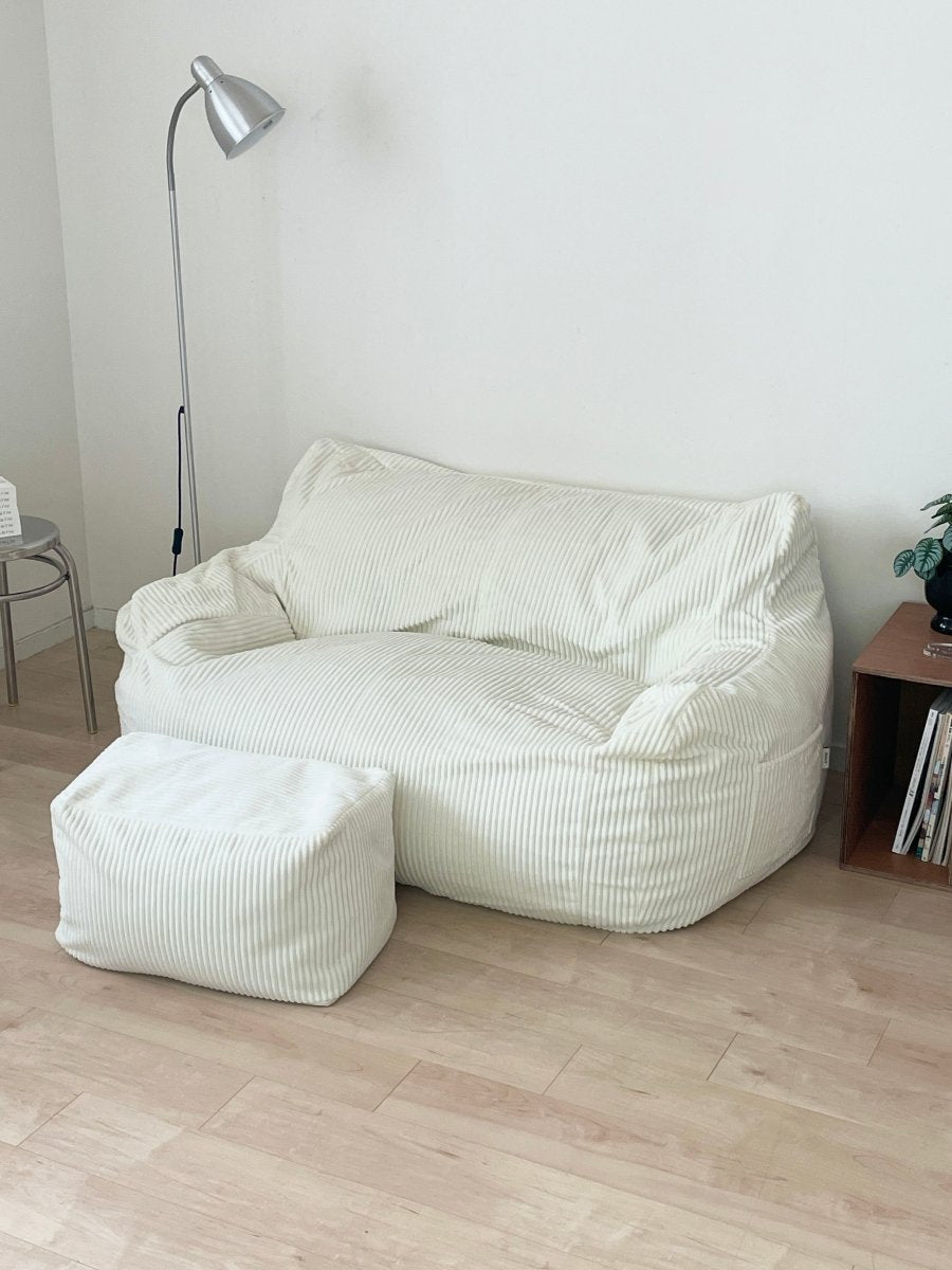 LOOSY 1人掛けビーズソファ ミニ Ivory 付替カバー｜1人用ソファ