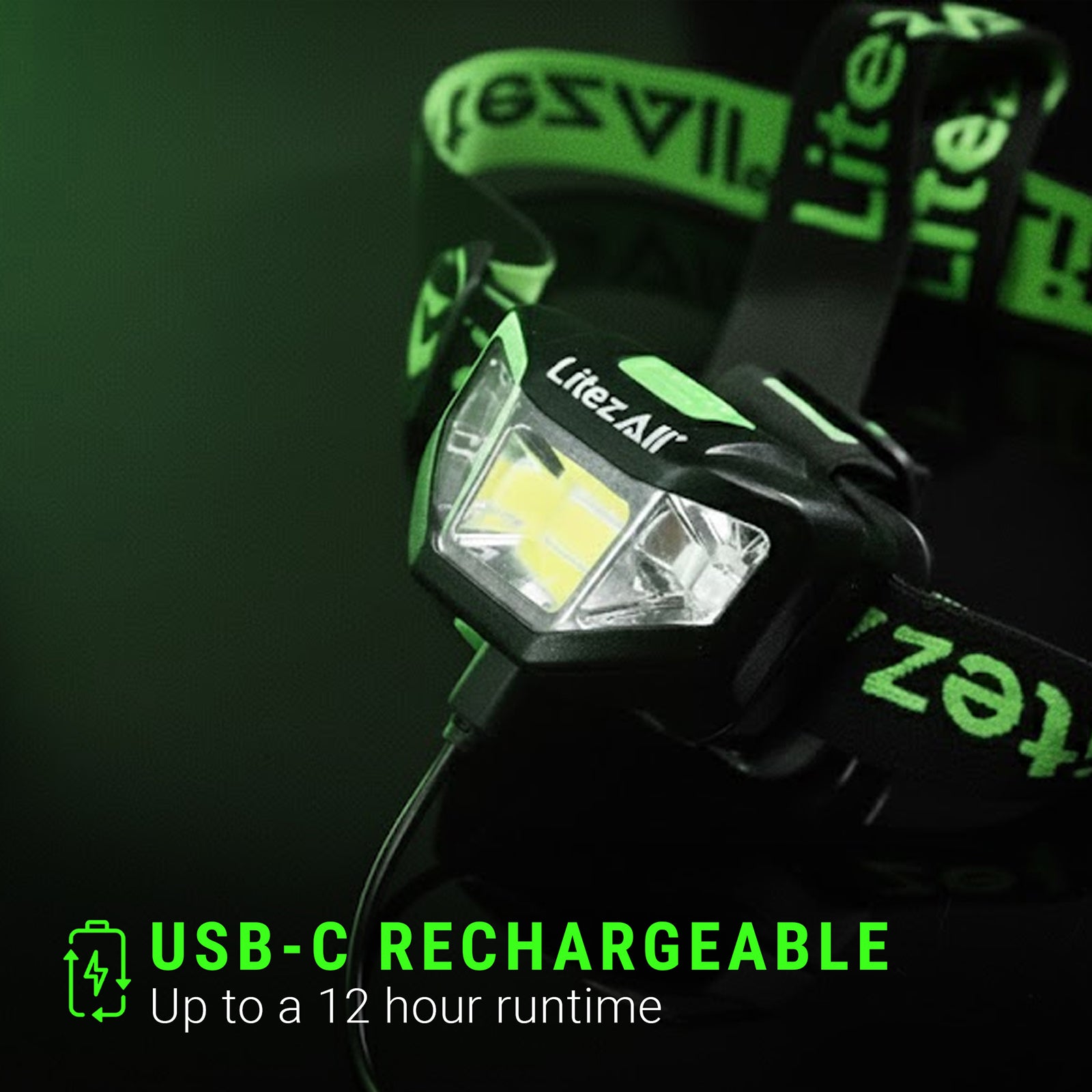 LitezAll Rechargeable Quattro 4 Mode Headlamp - LitezAll