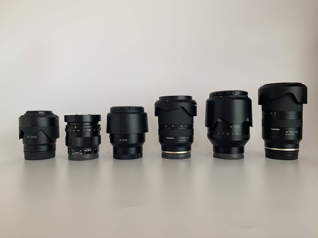 所有しているSONYフルサイズEマウントレンズ（単焦点レンズ4本／ズーム