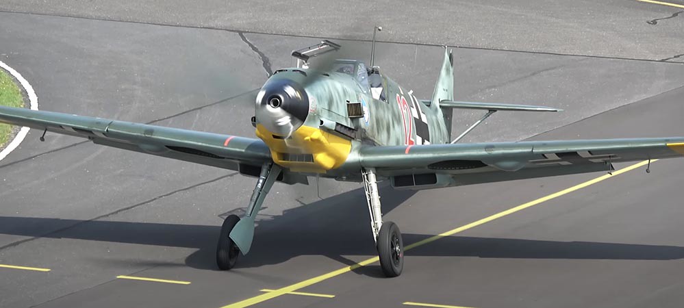 The flight of a German Messerschmitt Bf-109 fighter that was