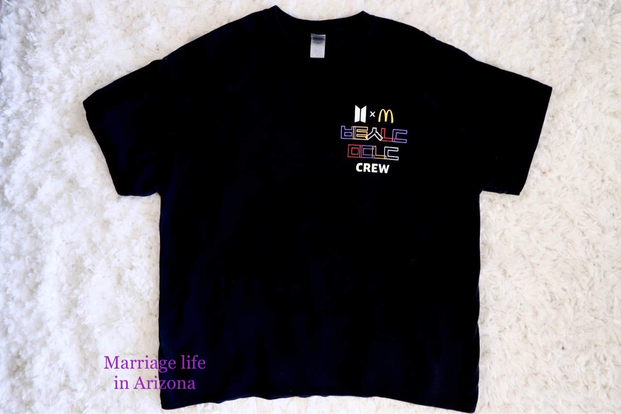 貴重！BTSとマクドナルドのクルーTシャツをいただきました🙏＋偽物が