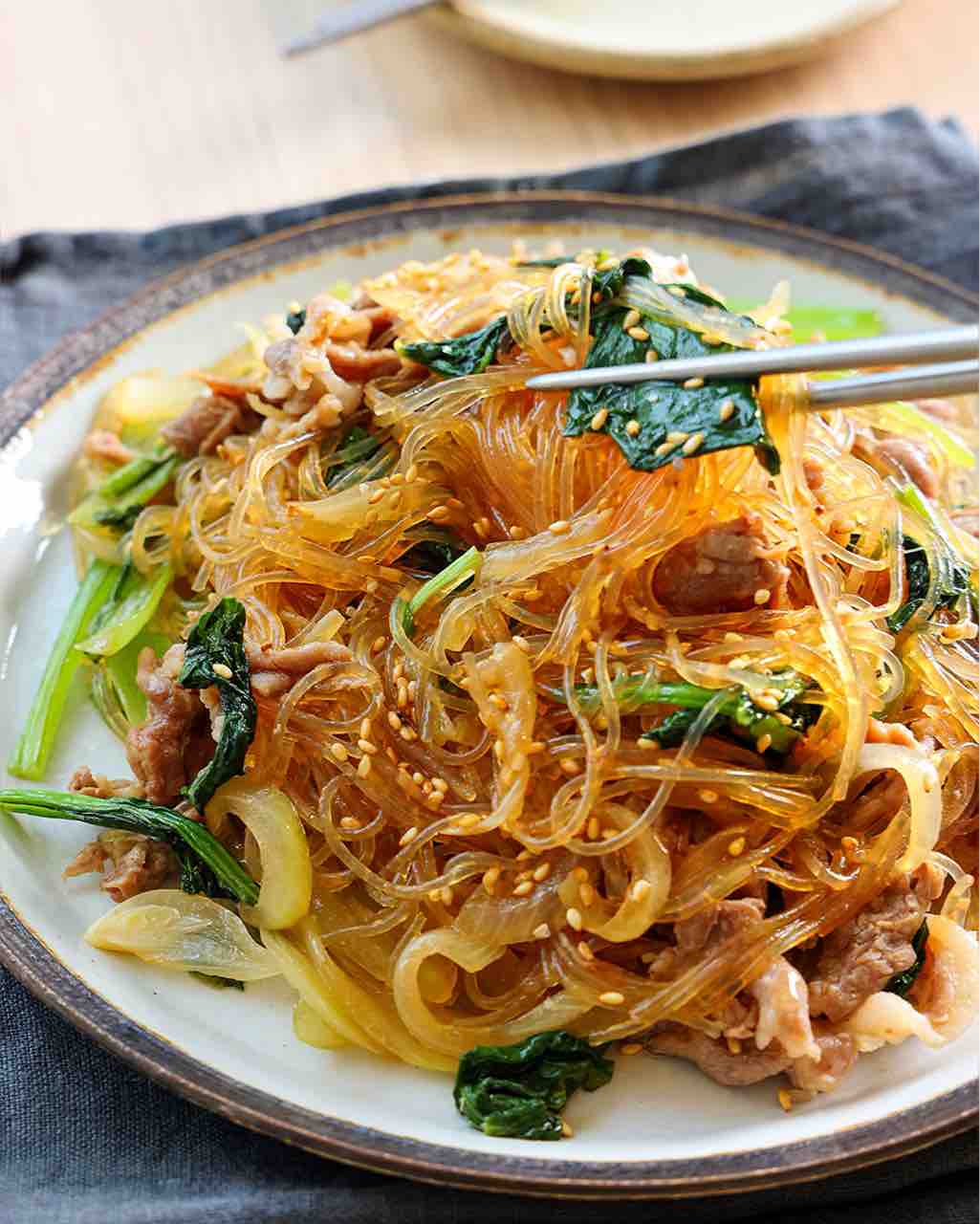 ♡重ねて放置！小松菜の甘辛チャプチェ♡【#簡単レシピ #時短 #節約