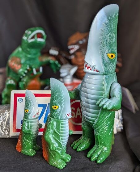 昭和ガメラ＆ギロン＆ギャオス（日東復刻）ソフビフィギュア9体セット