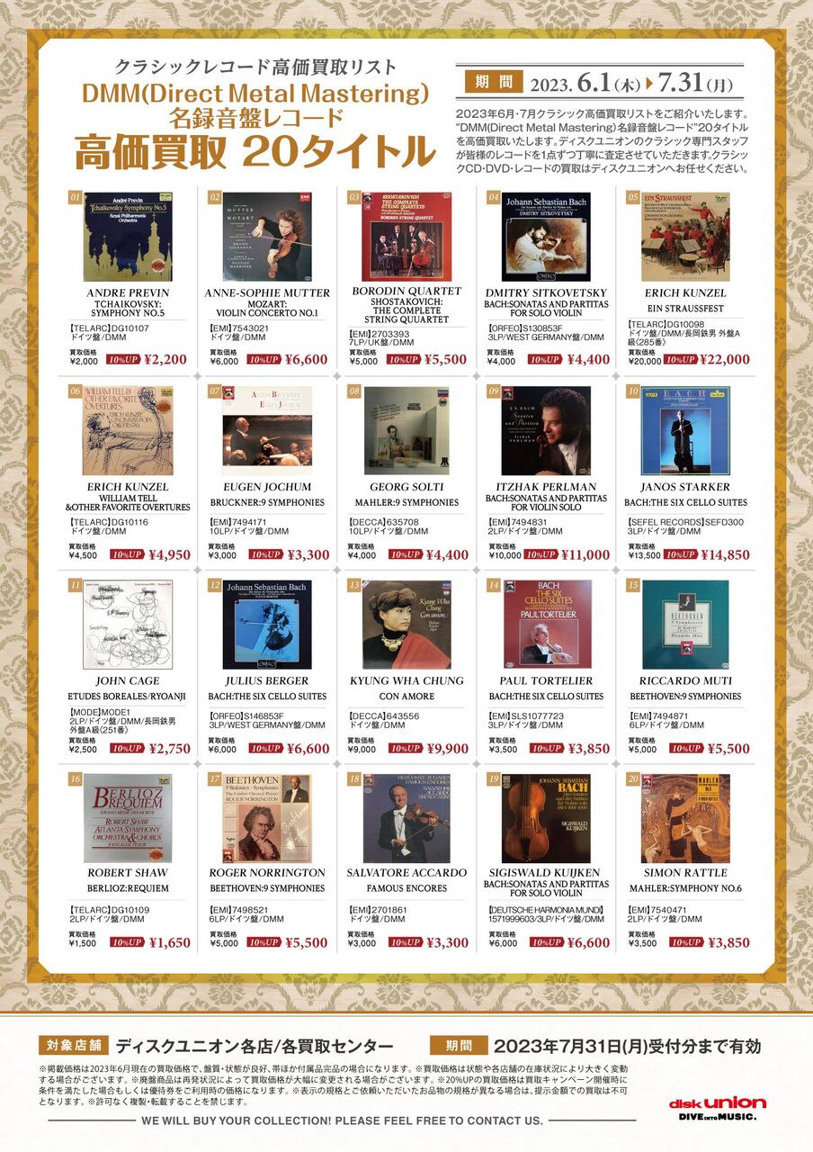 2023年6月・7月 クラシック高価買取リスト「DMM(Direct Metal