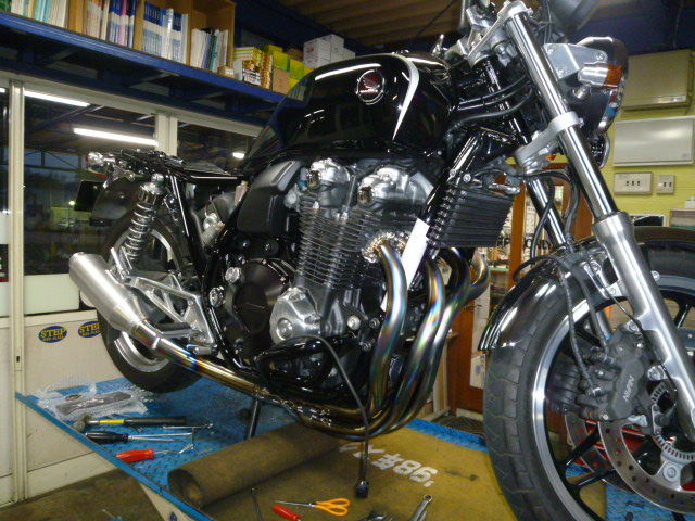 CB1100」「交換」「TSR 手曲げチタンフルエキゾースト アルミバレル