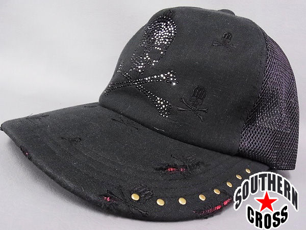 ロエン ストーン付きダメージキャップ スカル ブラック をお買取致し