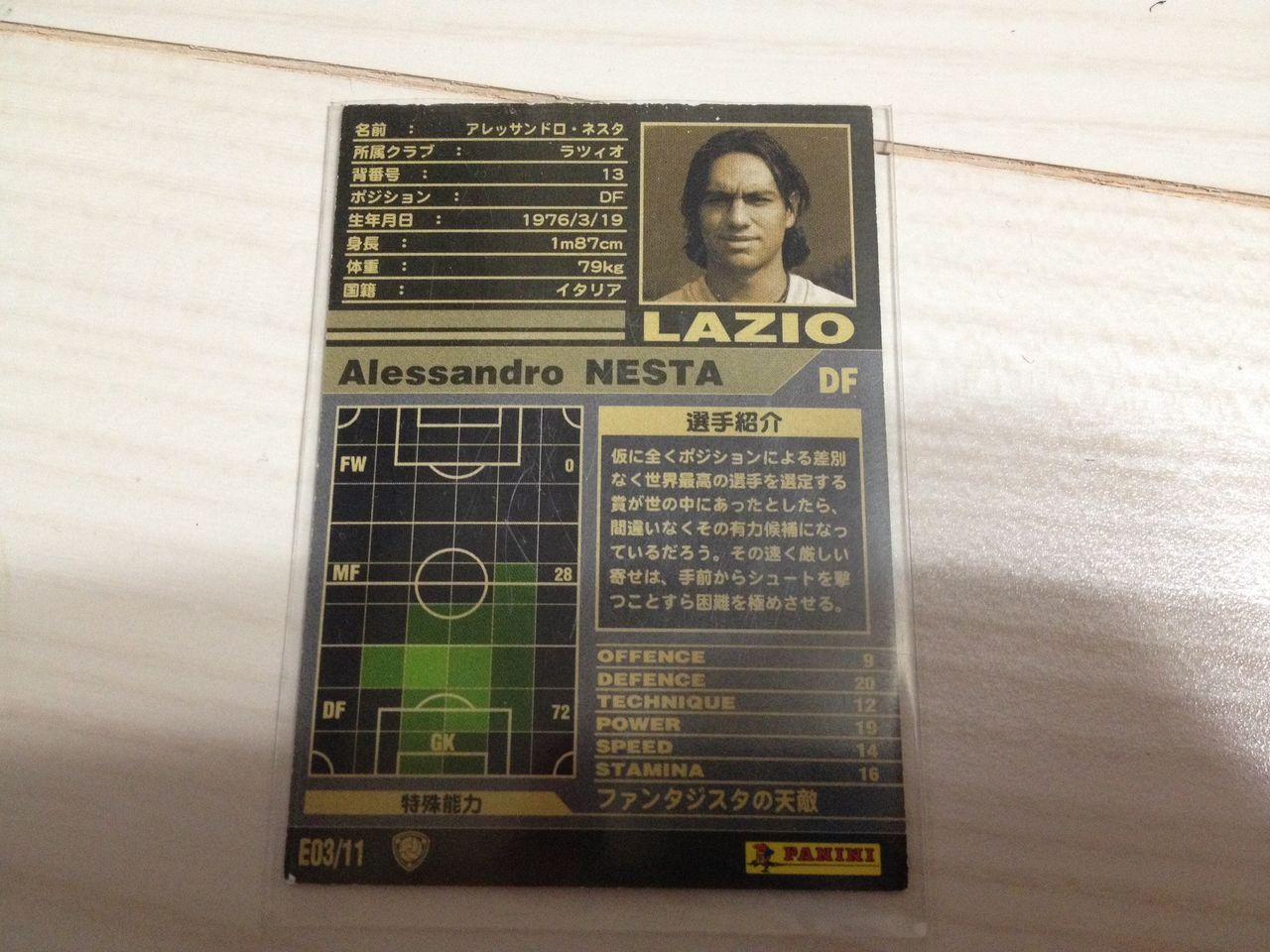 WCCF BE ネスタ 11‐12ver2.0 選手使用感 : NOBUAKIのWCCF使用感