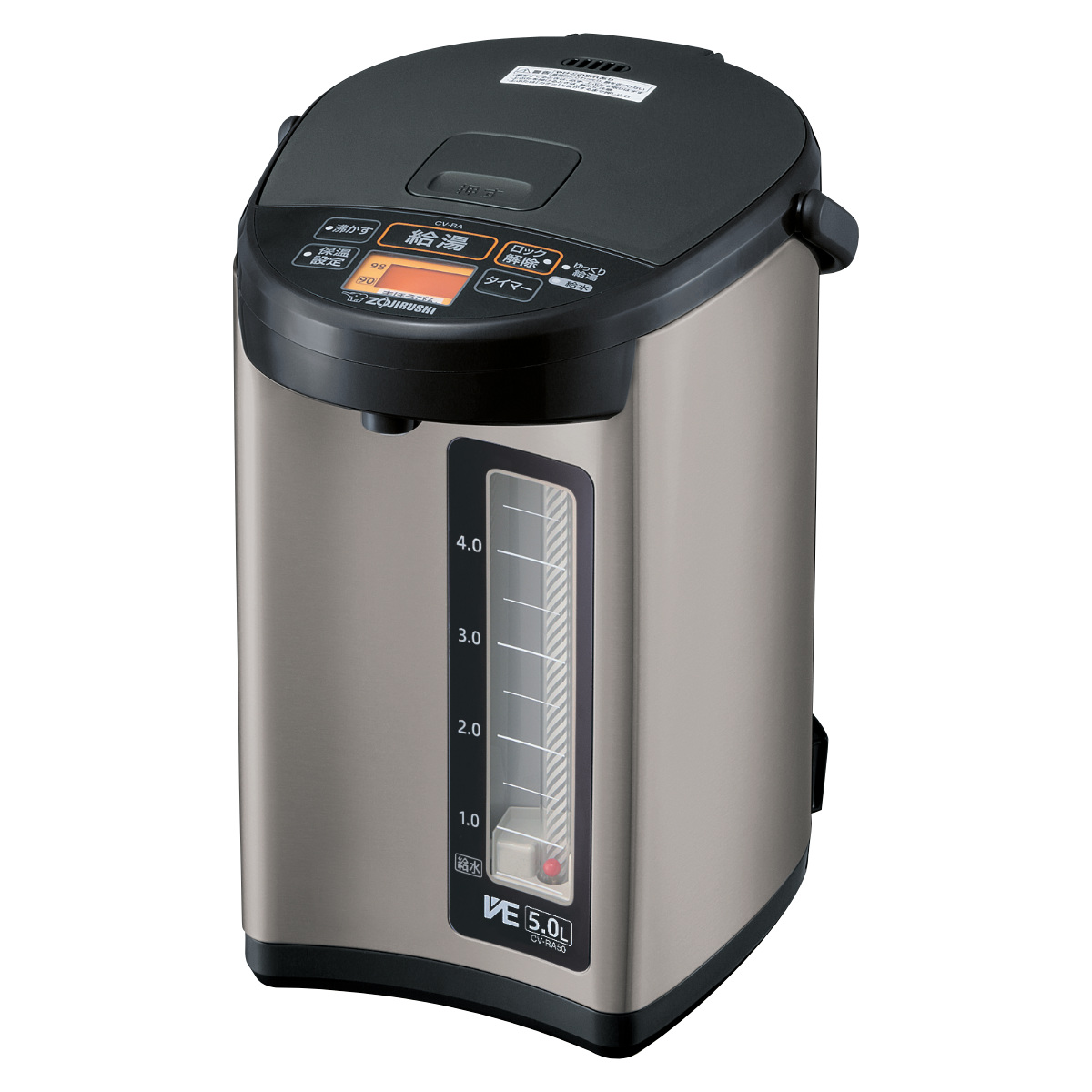 象印 電気ポット 5L VE電気まほうびん 優湯生 大容量 コンパクト設計