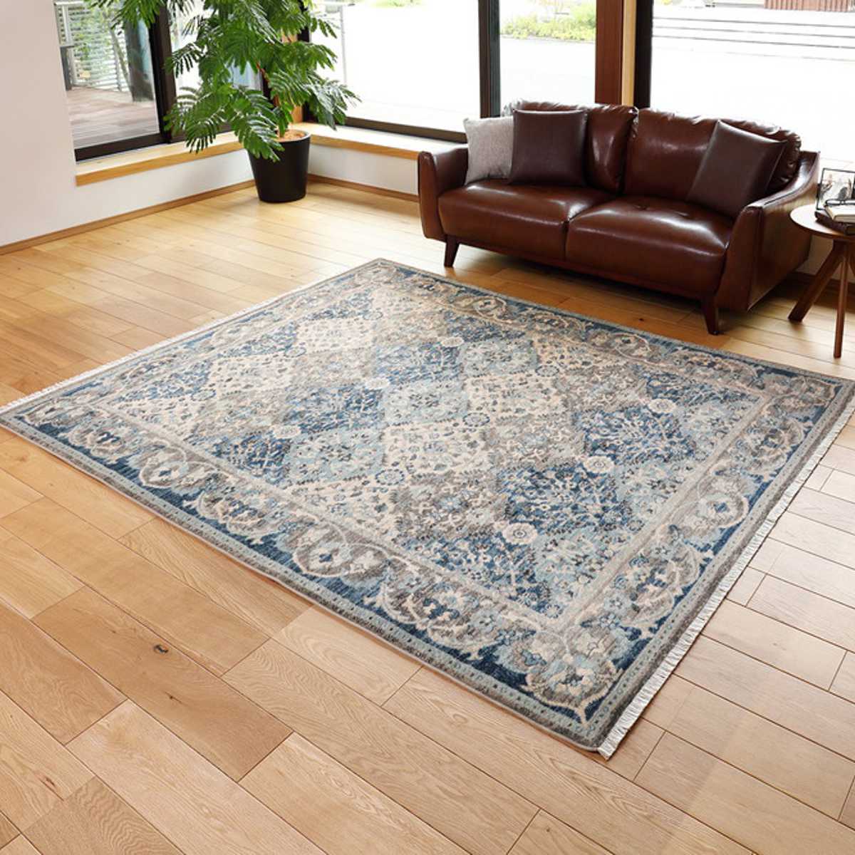 ラグ トルコ製 折り畳めるウィルトンラグ RAKKAS グレイズ 140×200cm