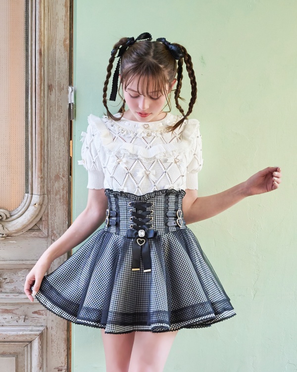 メニービジューリボンダイヤニットトップス ｜ LIZ LISA（リズリサ