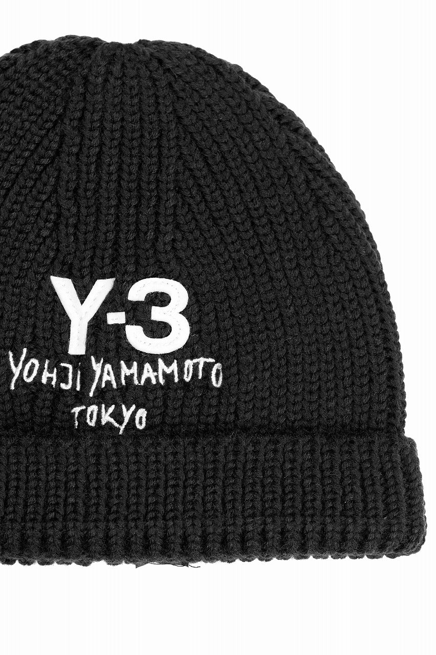 Y-3 Yohji Yamamoto CHUNKY KNIT BEANIE (BLACK) – LOOM OSAKA