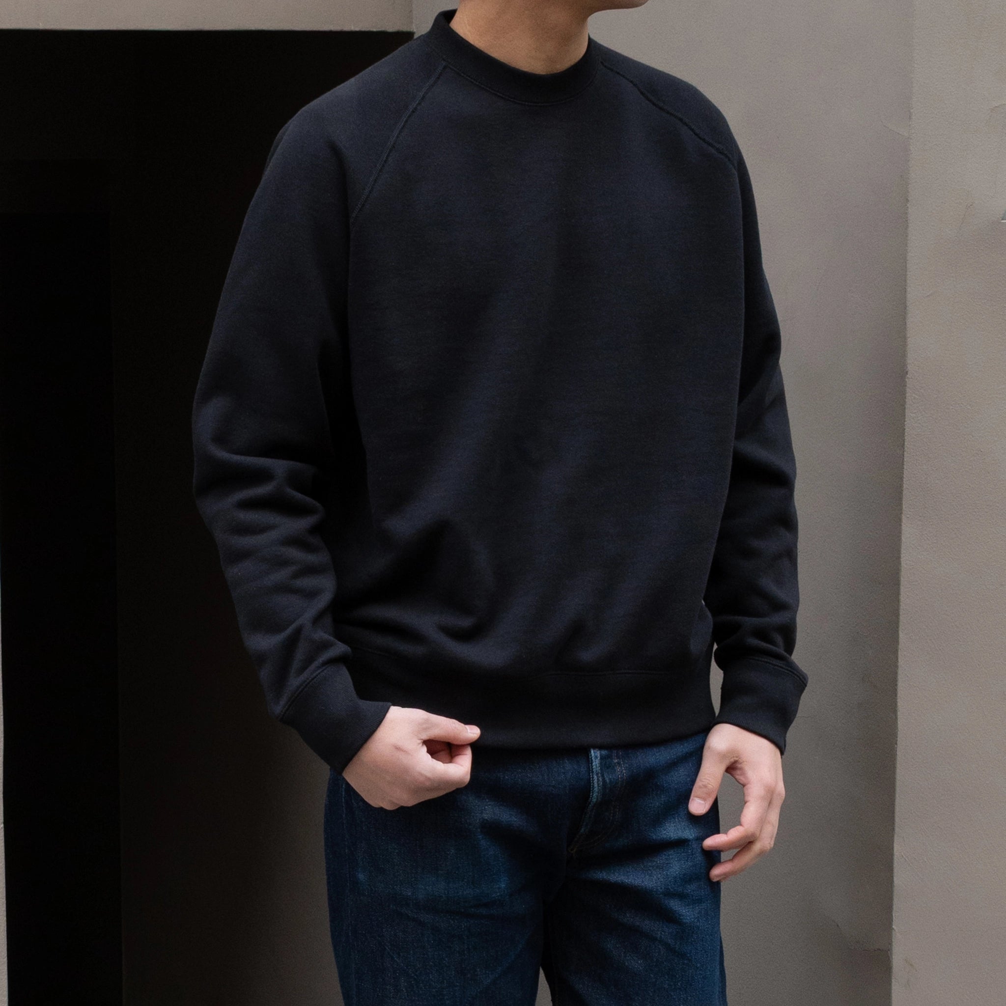 Loopwheeler LW313 Relaxed Fit Crewneck Sweatshirt - Black