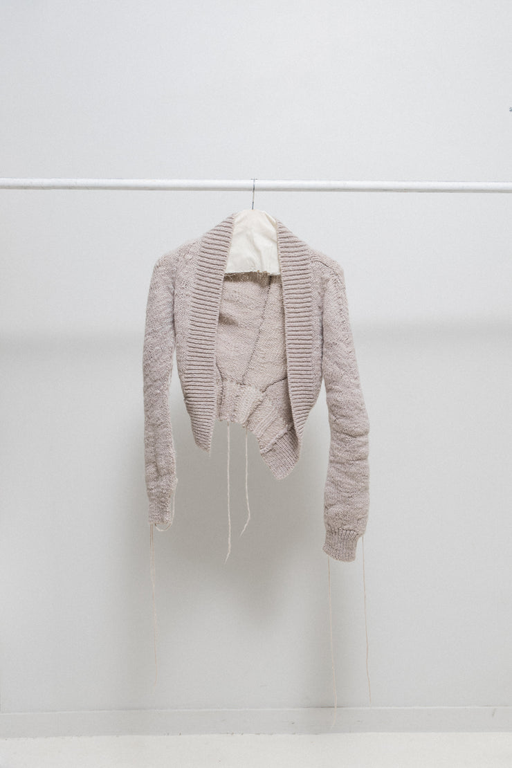 ANN DEMEULEMEESTER - SS06 Cashmere cropped cardigan with loose
