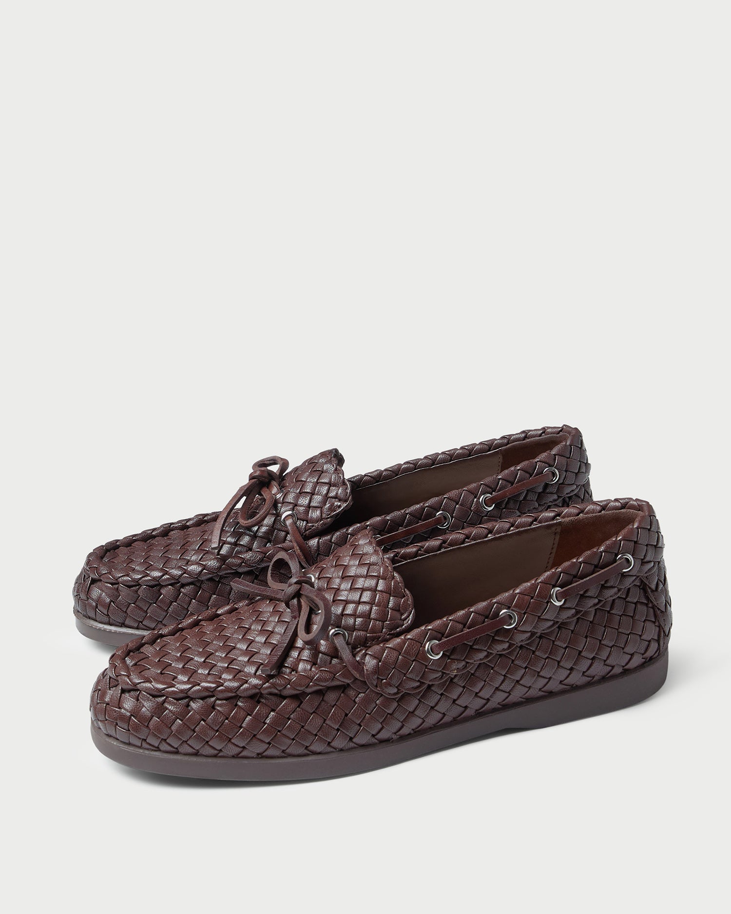 Minnie Espresso Woven Leather Moccasin | Footwear
