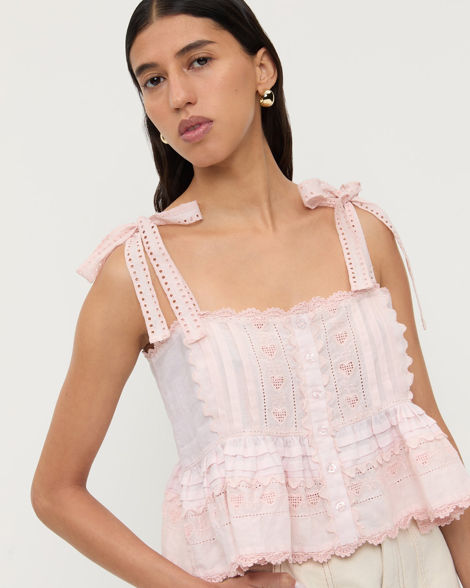 Suzie Pink Embroidered Top | Tops | Apparel