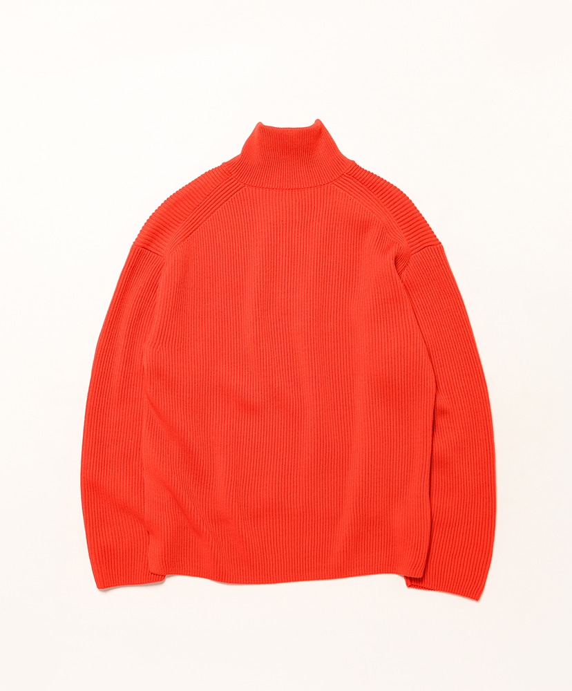 Women Solid Wool Rib Half Zip(2(WOMEN) Vermilion/バーミリオン