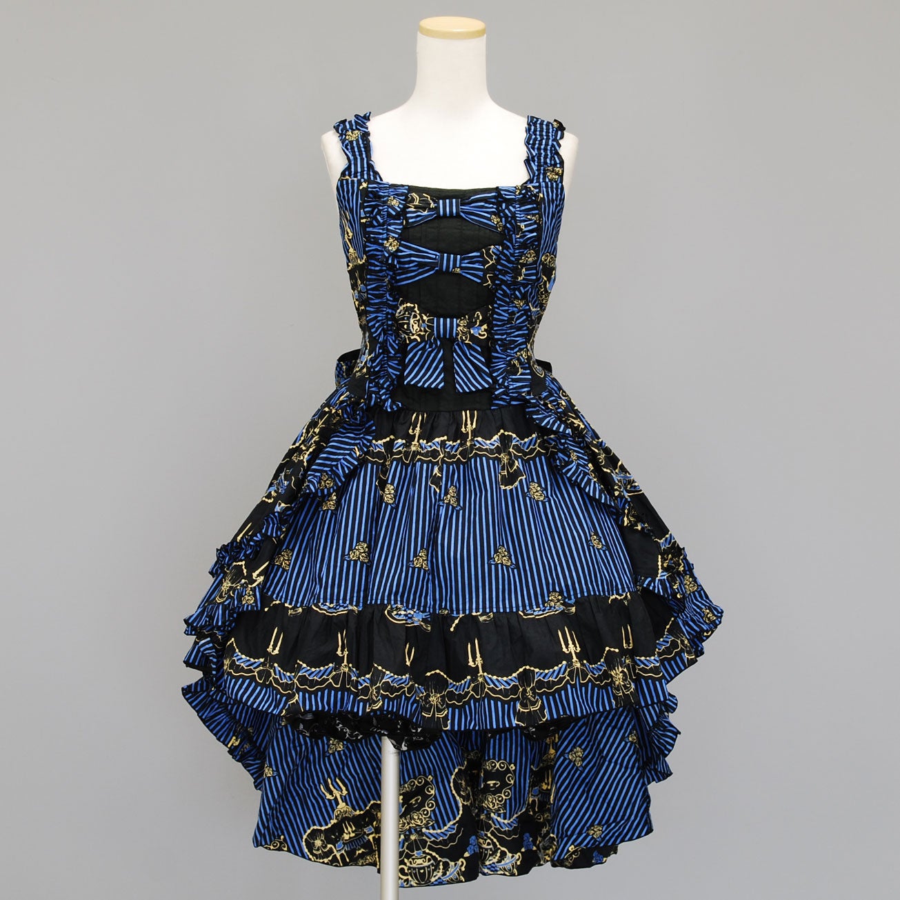 FRILL Stripe Bustle JSK by h.NAOTO