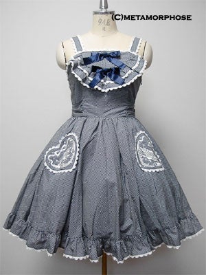 Heart Pocket Embroidery JSK (Polka Dot) by Metamorphose Temps de Fille