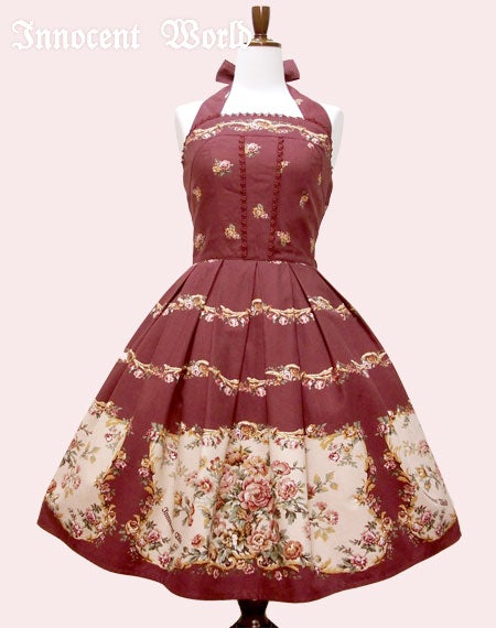 Printed Rose Gobelin Halterneck JSK by Innocent World