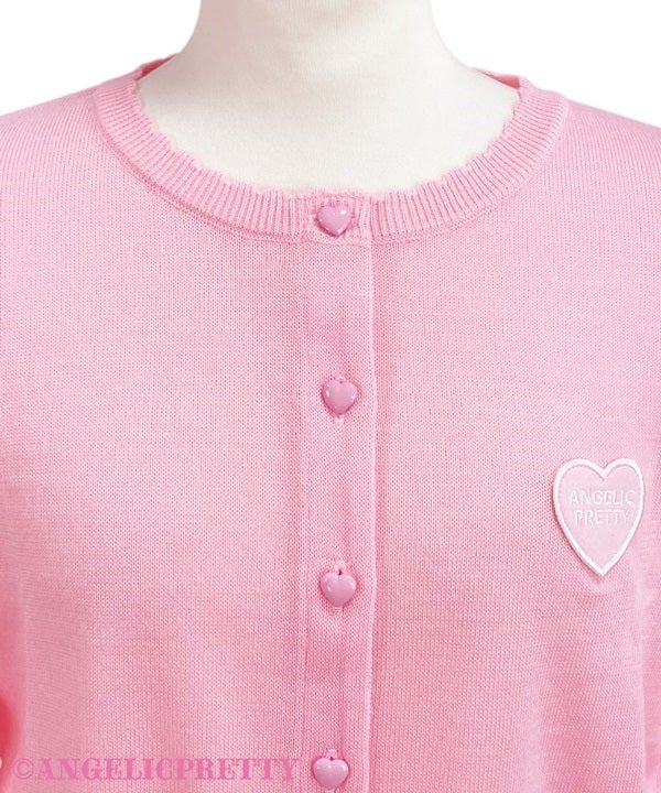 Heart patch knit cardigan by Angelic Pretty