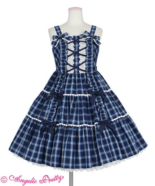 Tartan Check Shoulder Ribbon JSK (2018) by Angelic Pretty