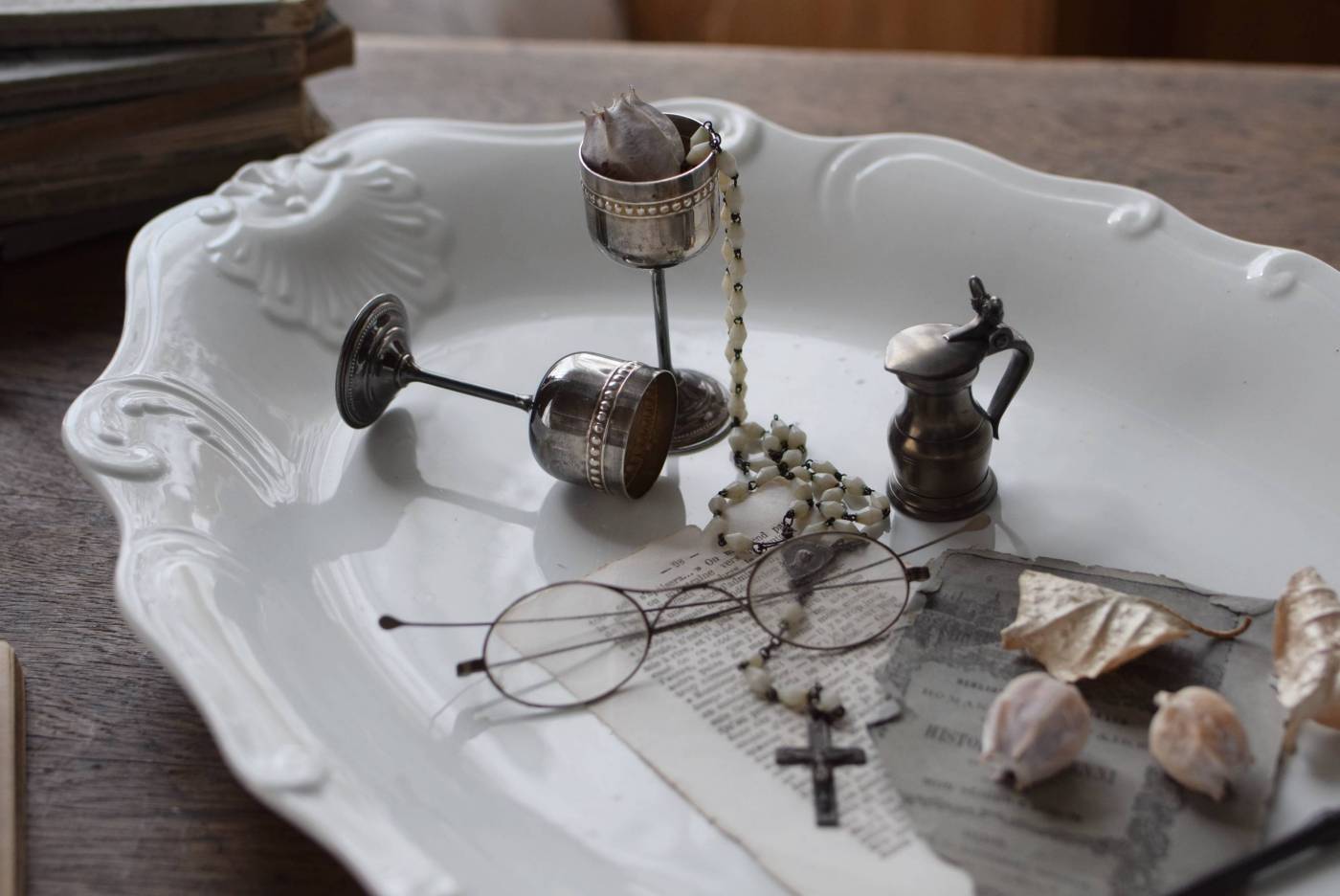 オーバルプレート.Limoges アンティーク雑貨 フランス リモージュ