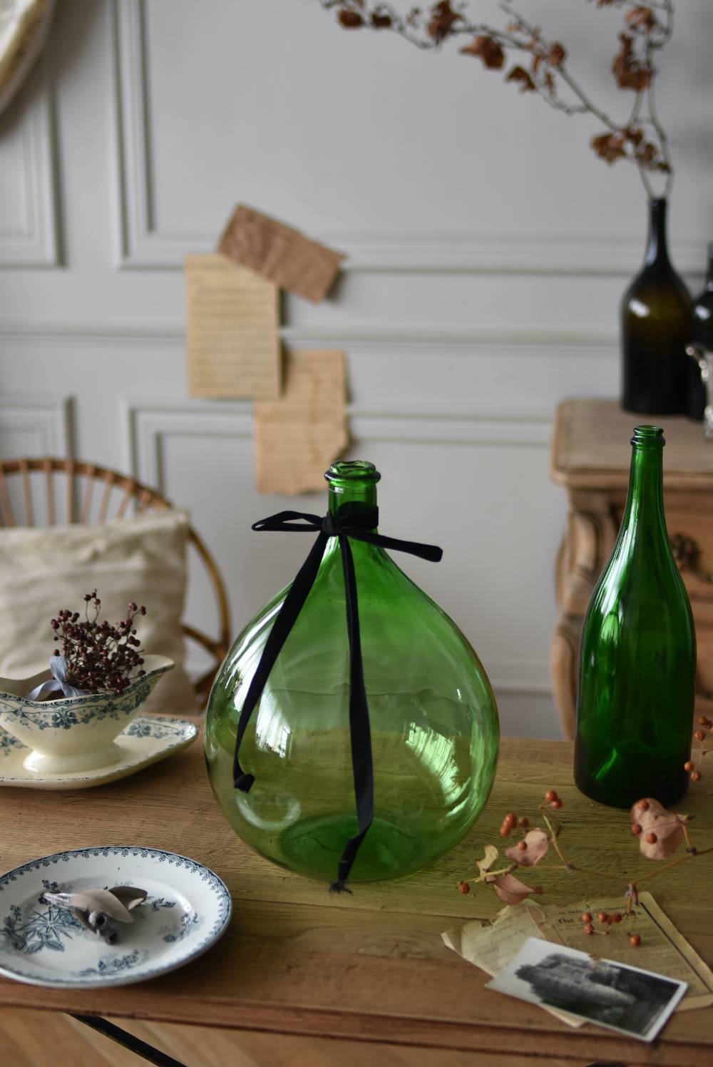 デミジョンボトル.24 フランス ヴィンテージ ガラスボトル 花器