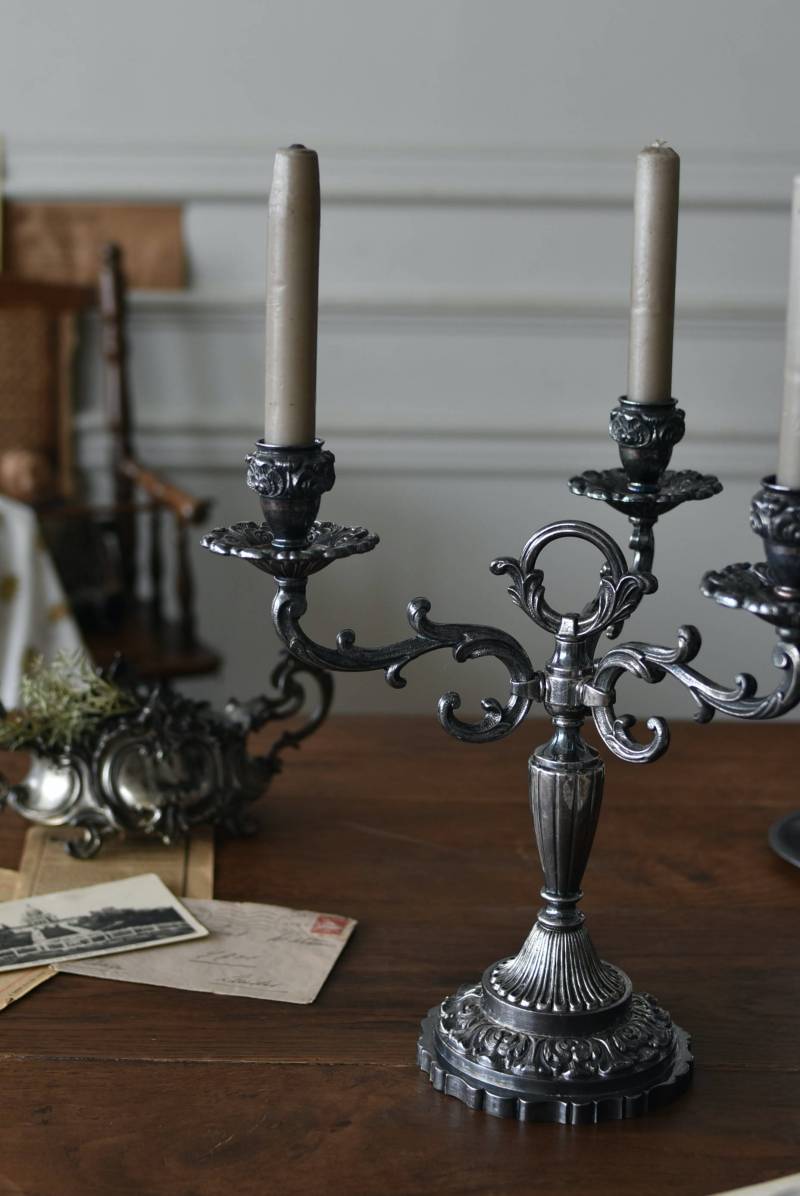 3灯キャンドルスタンド.3 フランス アンティーク 燭台